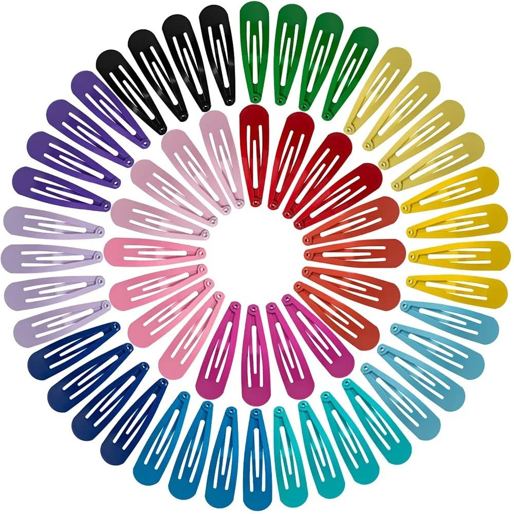 60 Pieces Hair Barrettes Non-Slip Hair Clips 2 Inch Metal Hair Pins for Women Girls Kids Teens Assorted Colors 15 Color Hair Accessories