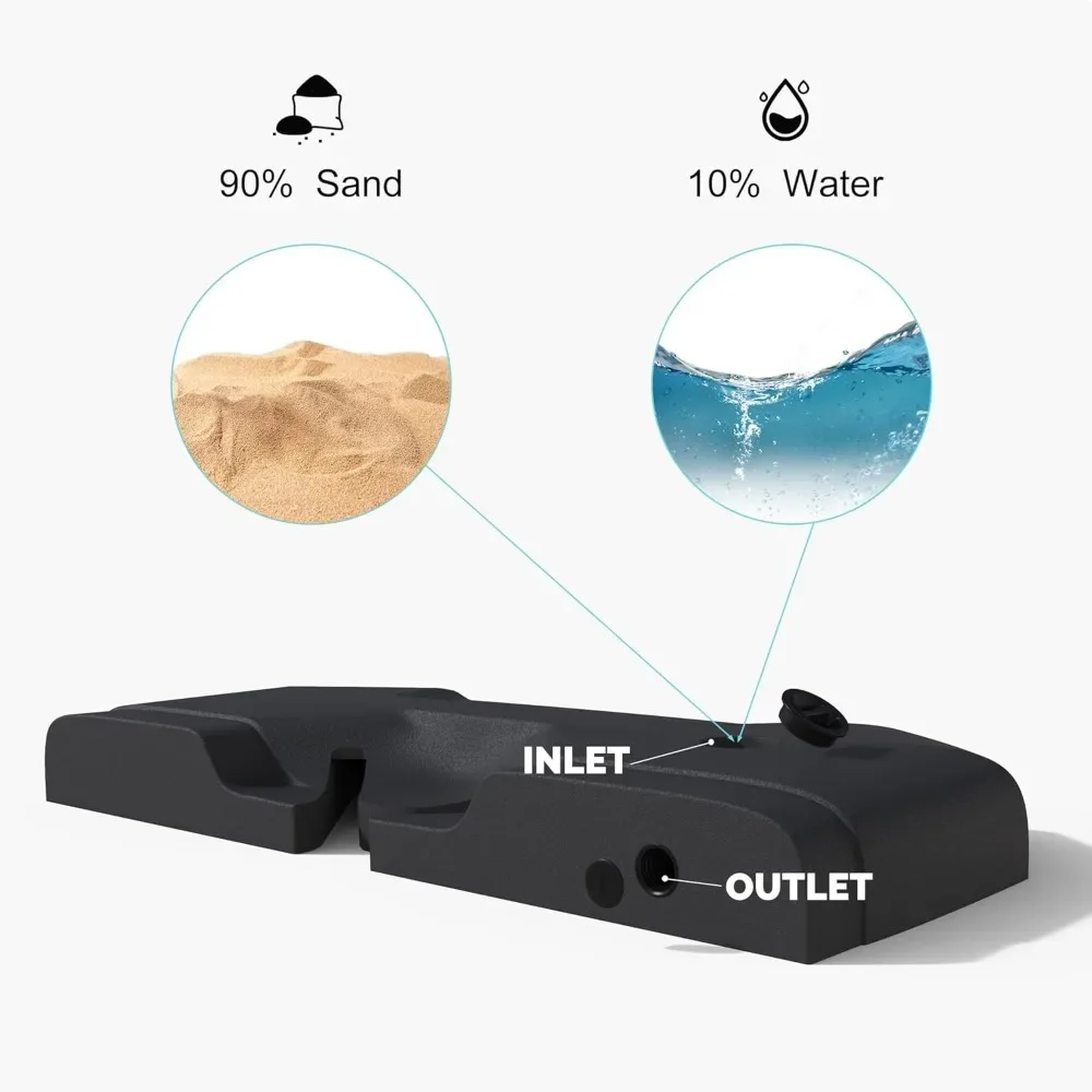 

Patio Umbrella Base, SBL4090 Water &Sand Filled Weighted Base Outdoor Umbrella Base for Offset Cantilever Umbrella