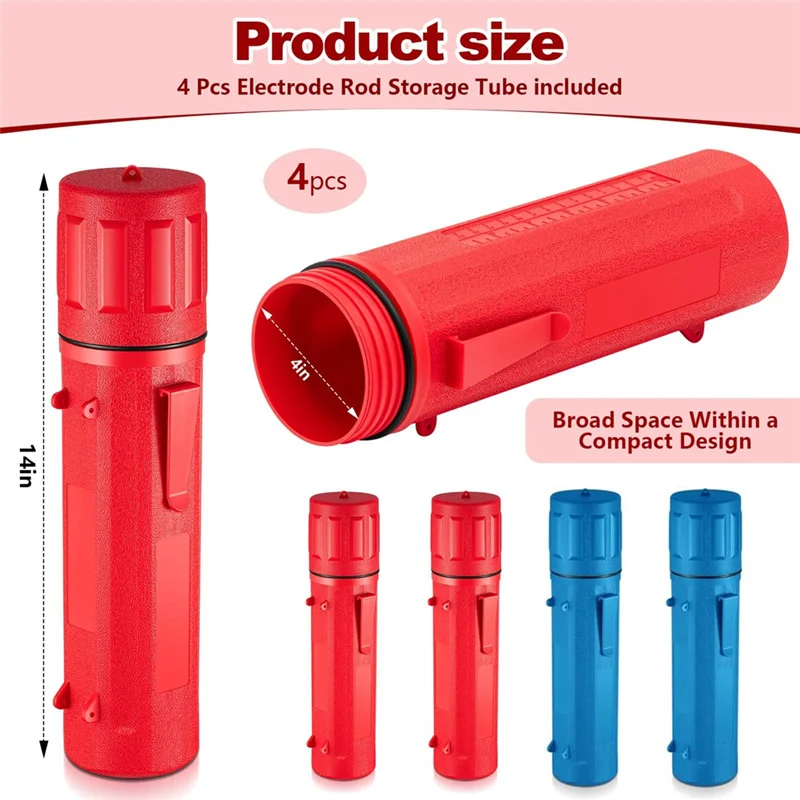 4 Pcs Electrode Rod Storage Tube 14 Inch Welding Rod Storage Airproof Welding Rod Container Waterproof-New