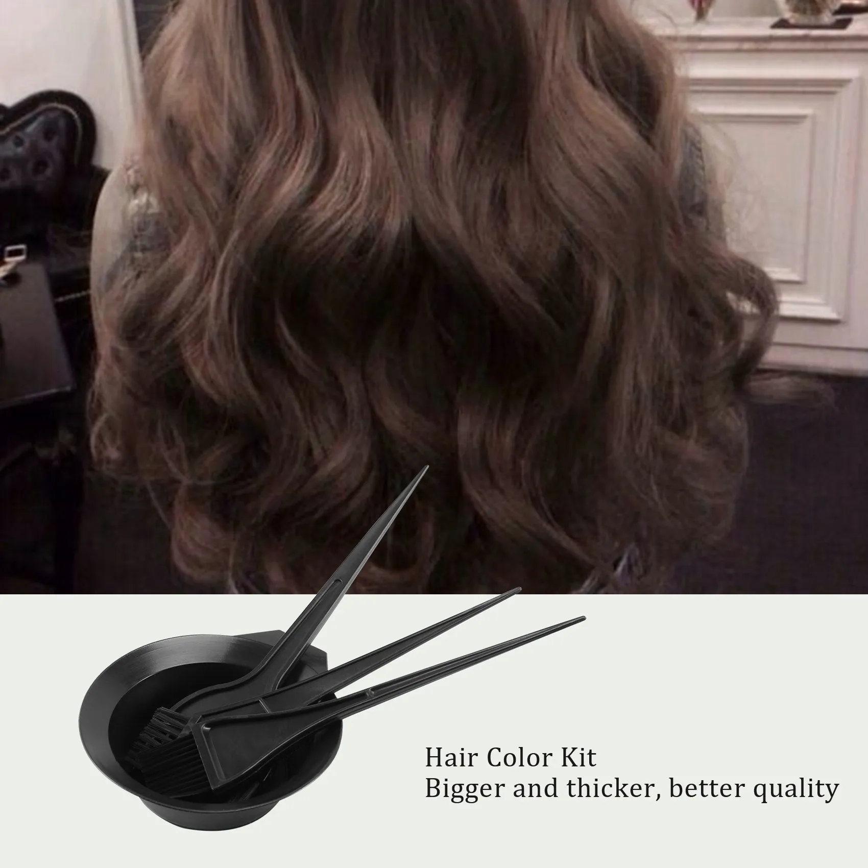 Cabelo cor corante tigela e pente conjunto, Escovas Tool Kit, coloração matiz