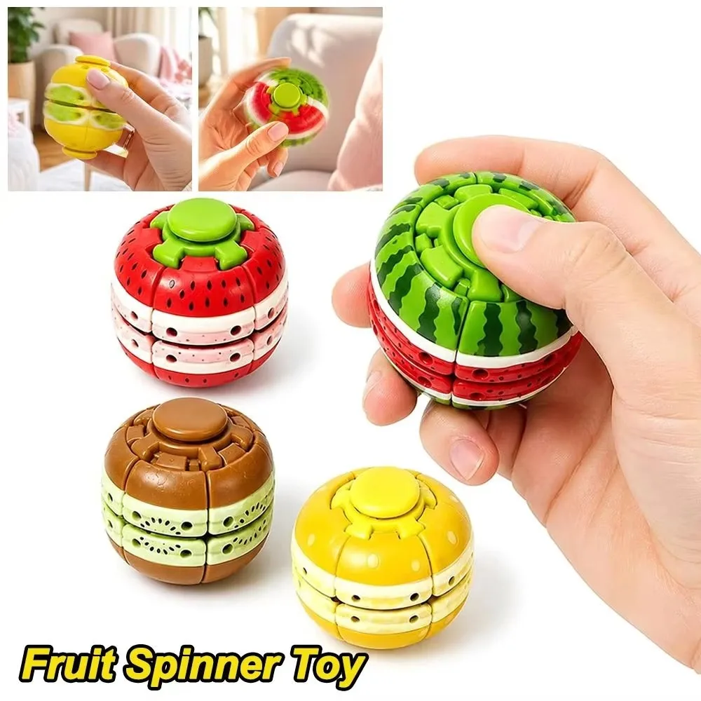 Fruit Spinning Top Magic Ball Fidget Spinner Toy Stress Relief Watermelon Lemon Gyro Puzzle Novelty Adult Gift