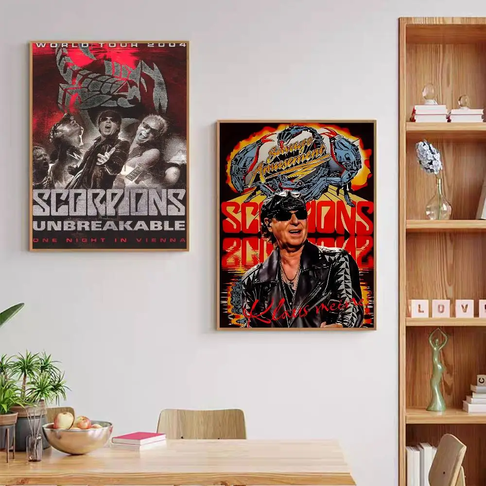 Rock Band S-Scorpions Heavy Metal Style DIY Sticky Poster Fancy Wall Sticker For Living Room Bar Decoration Wall Decor