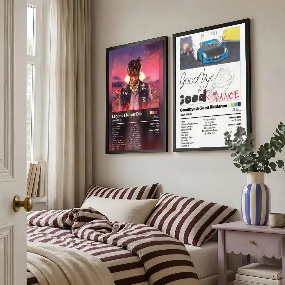 Rapper J-Juice-W-Wrld Music Poster Living Room Bedroom Bar Cafes Wall Home Decoration Gifts