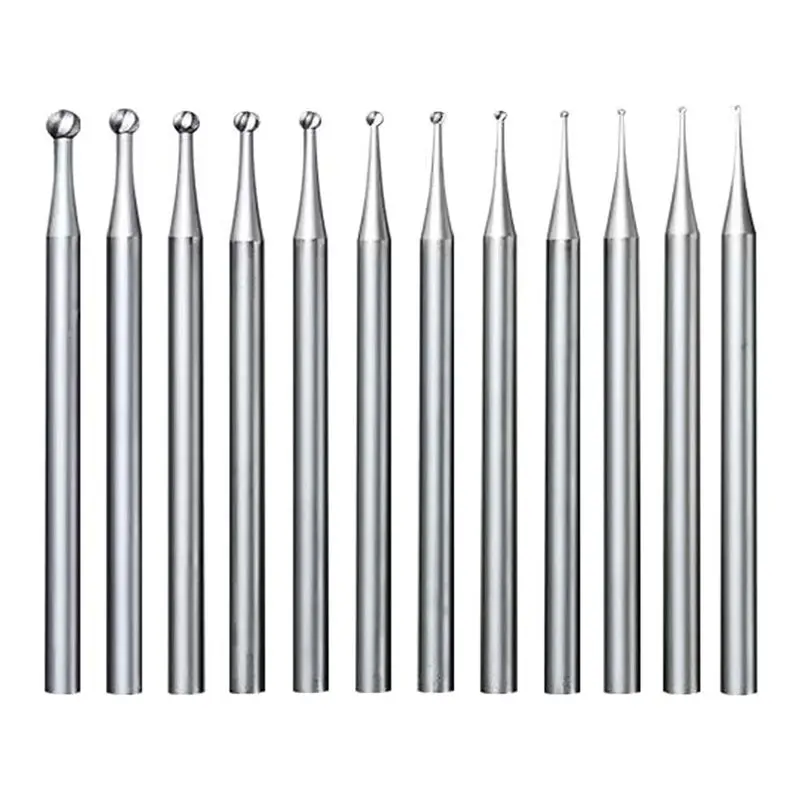 ABKP-60Pcs Round Shape Ball Burr Set - 3/32Inch Shank Jewelry Making Burs Round Ball Shape Engraving Bits