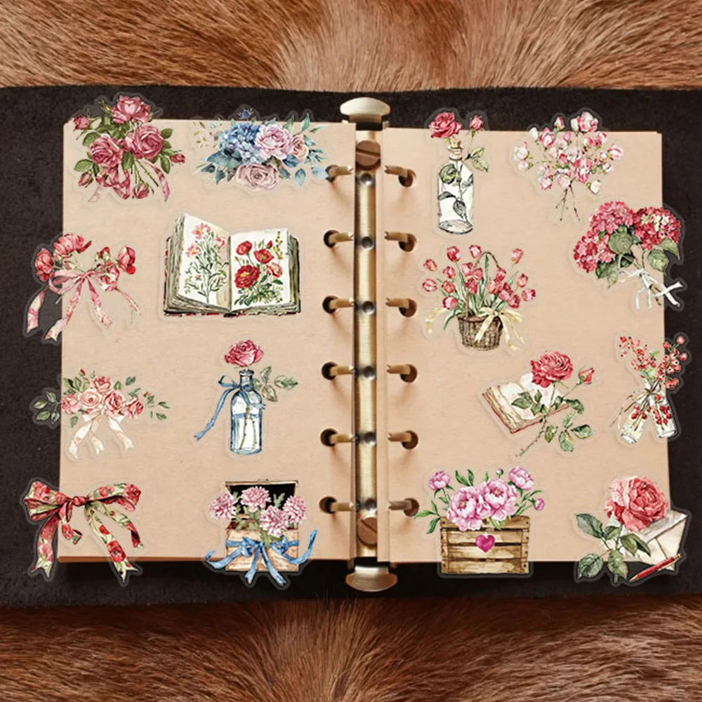 

10/30/50PCS Flowers and Letters Creative Graffiti Stickers Decorative Scooter Luggage Refrigerator Laptop Transparent Decals