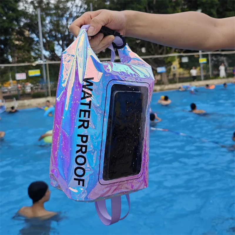 2/5L Swimming PVC Pack Dry Bag Touch Screen Outdoor Waterproof Shoulder Kayak Bags Trekking Drifting Rafting Surfing Boating Bag