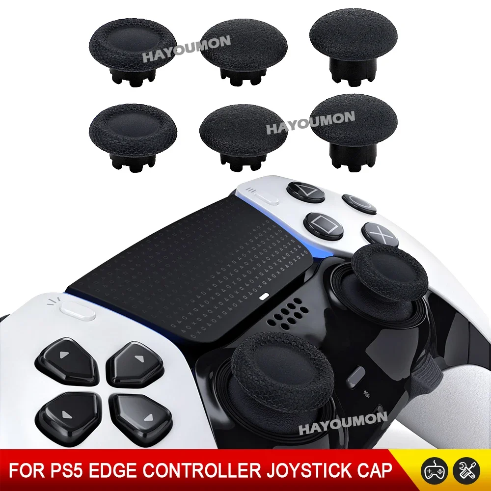 Afbeelding 5: 6 stks Vervanging Duimknoppen voor PS5 Edge Controller Zwart Analoge Stick Joystick Knoppen voor PS5 Edge Gampad Gaming Accessoires