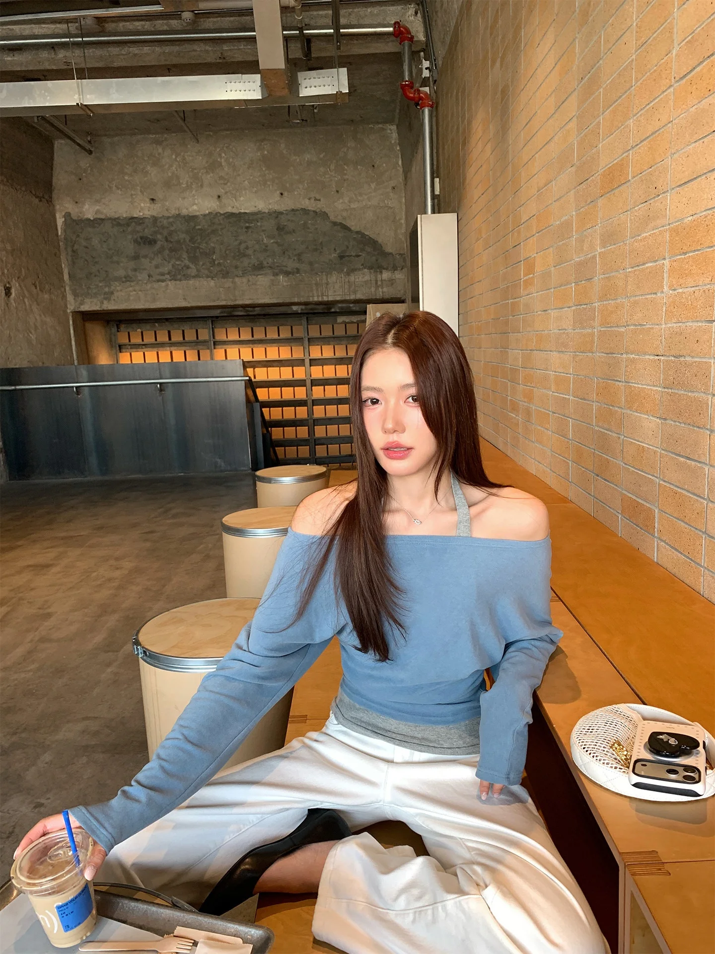 

Faionable Layered oulder One-oulder round Ne Long Sve Ne Hanging T-irt Spring 2026 New Women's Casual Sle Co...