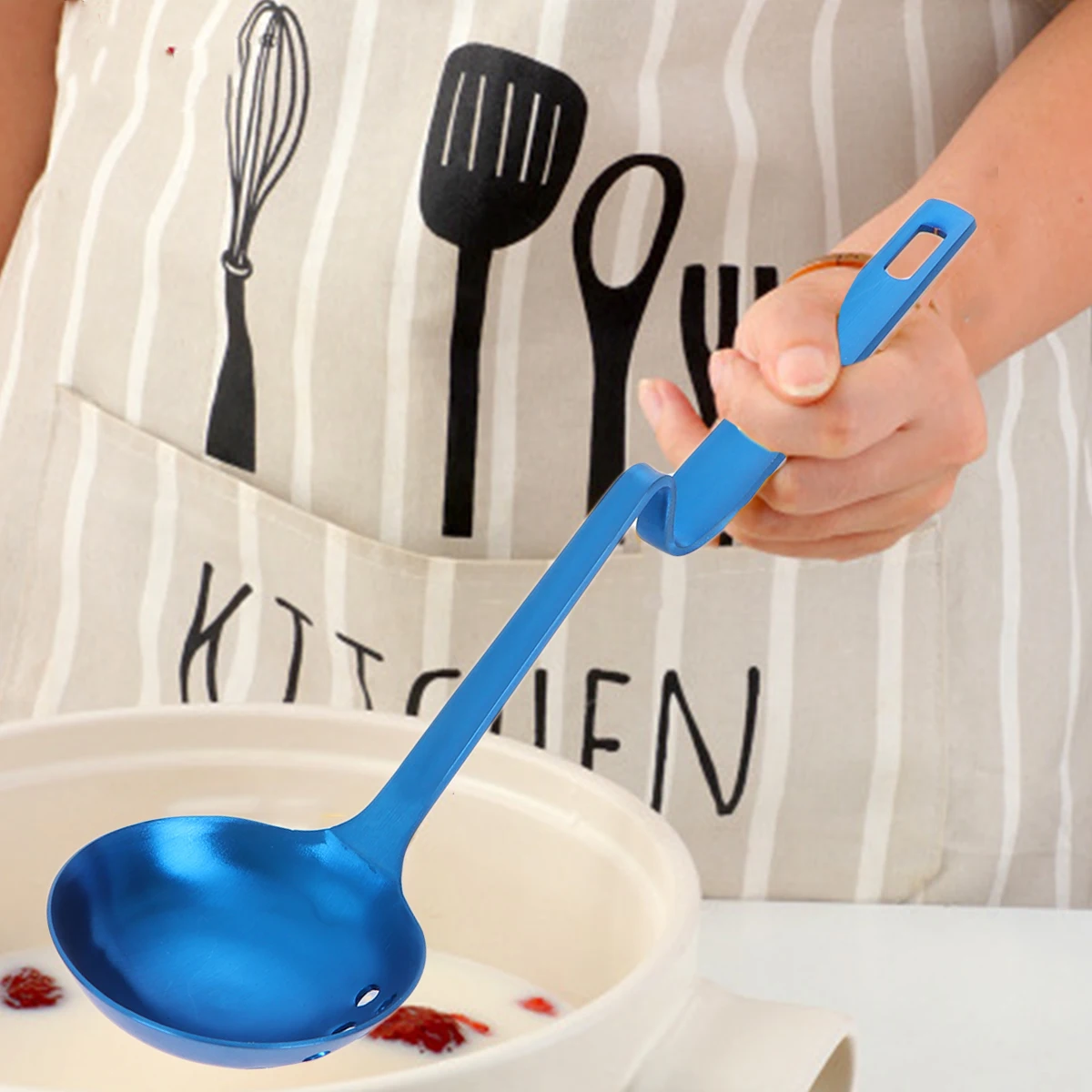 

Stainless Steel Colander Spoon Oil Filter Hot Pot Serving Ladle Long Handle Large Scoop Fine Holes Anti-Scald Rustproof Kitchen