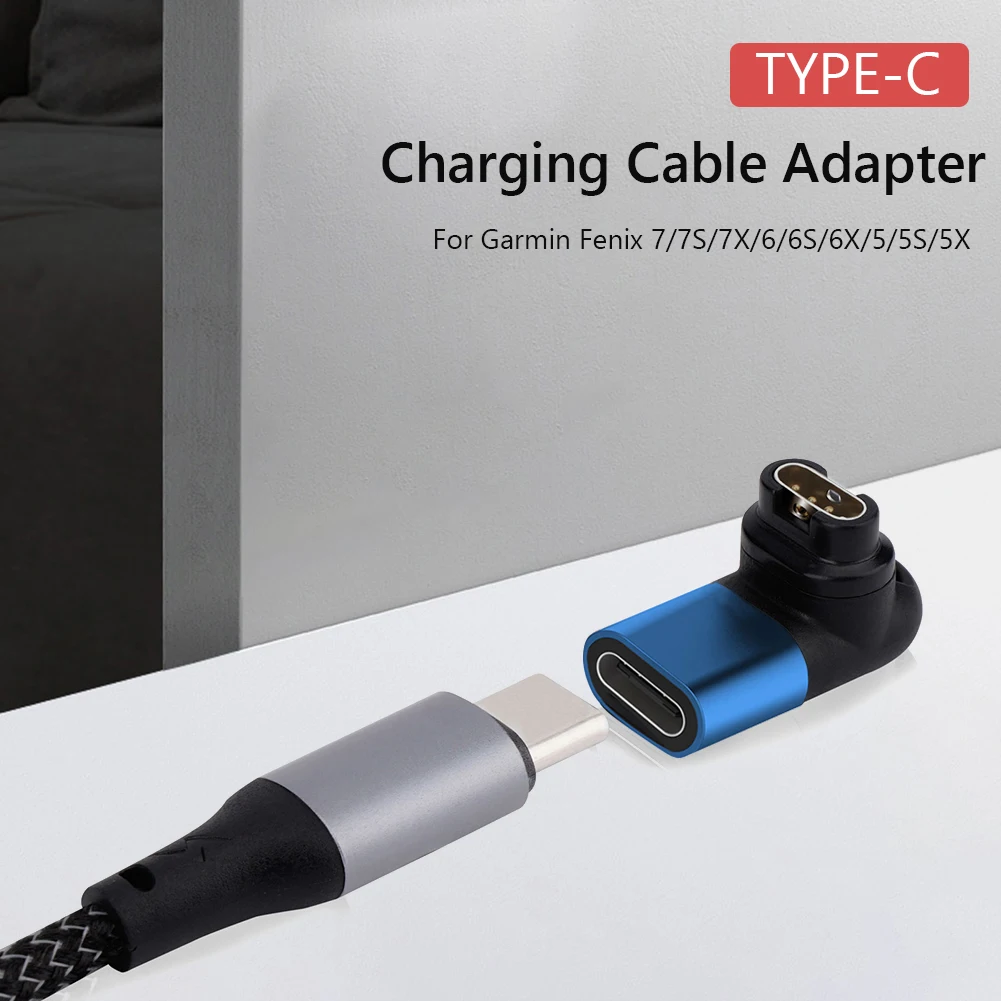 

Смарт-часы Type C, адаптер для зарядного устройства, сменный адаптер для зарядного устройства, 90-градусный локоть, аксессуары для Garmin Fenix 7/7S/7X/6