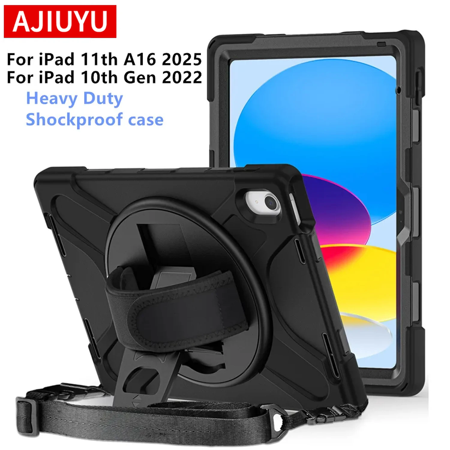 Funda for iPad (A16) 11 inch 2025 10th Generation 10.9 Inch Kids Case Shockproof Safe PC Silicon Hybrid Stand Tablet Cover A3354