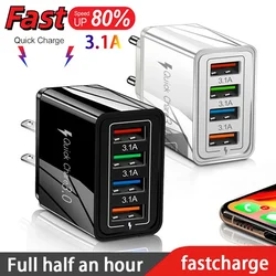 3.1A Fast Charging USB PD Charger Quick Charge 3.0 For iPhone Samsung Xiaomi Tablets Mobile Phone Charger Adapter EU/US Plug