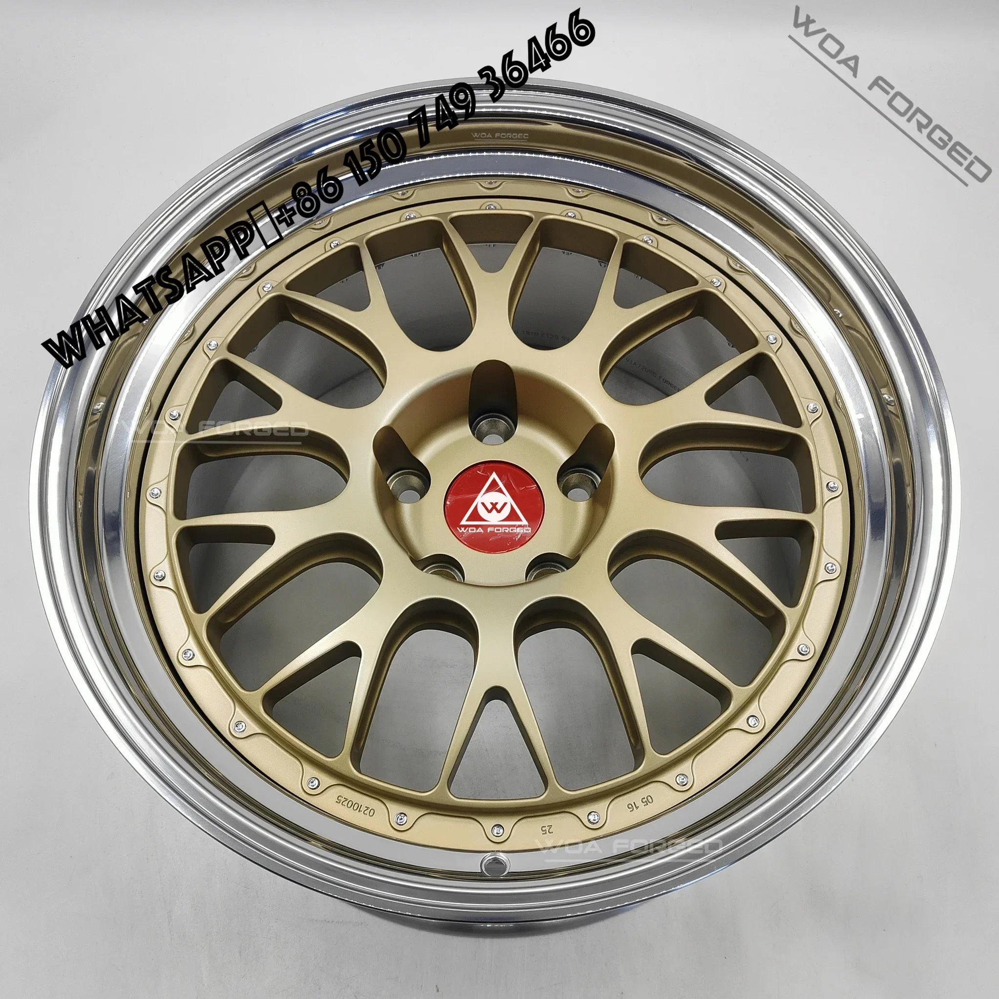 6061-T6 DOT Golden  Forged 2 Piece Wheels E88   Polished Rim Aluminum Customized Lightweight Wheel 18 19 20 21 22 Inch for BS E8