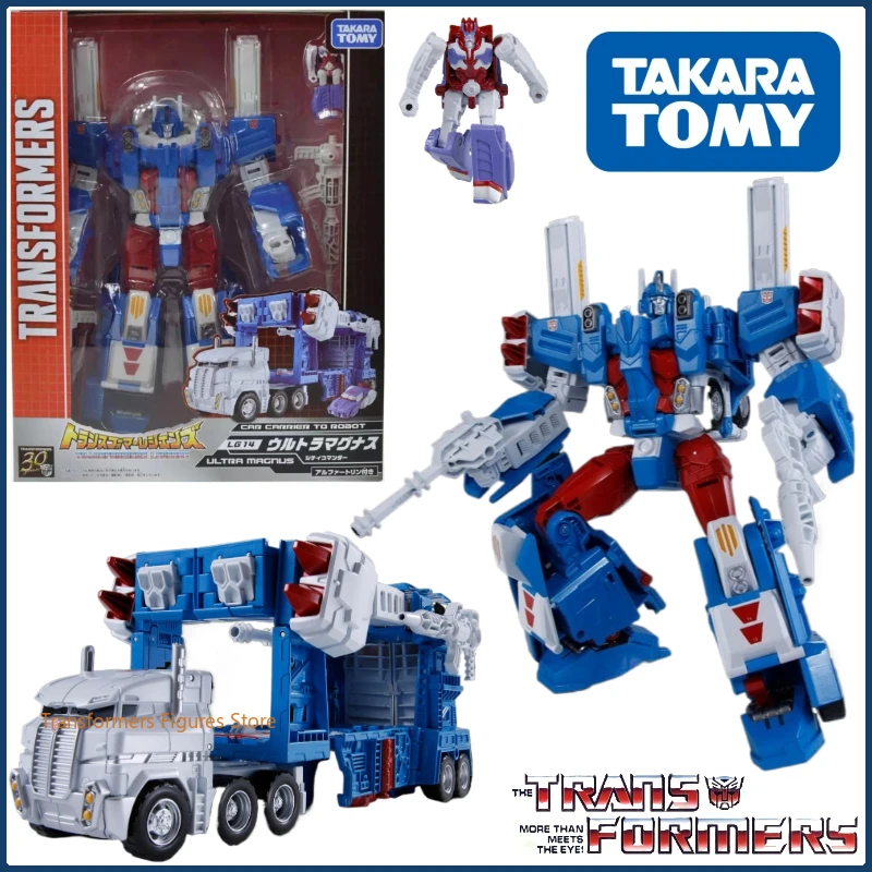 ในสต็อก TAKARA TOMY Transformers LG Series LG-14 Ultra Magnus ตัวเลขสะสมของเล่นที่สามารถเคลื่อนย้ายคลาสสิกรูปเด็กของขวัญรถ