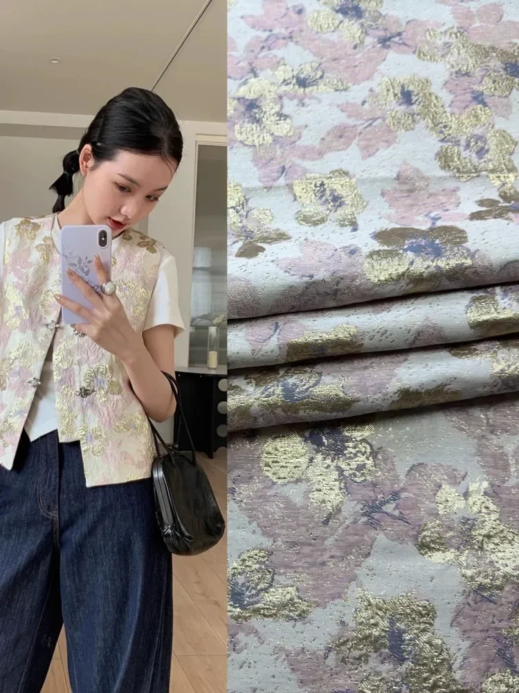 

Matal Wire Жаккардовая ткань Платье Жилет Тканая парча Одежда Ткани Весна Лето для шитья одежды Ткань Diy Пришивание по метрам