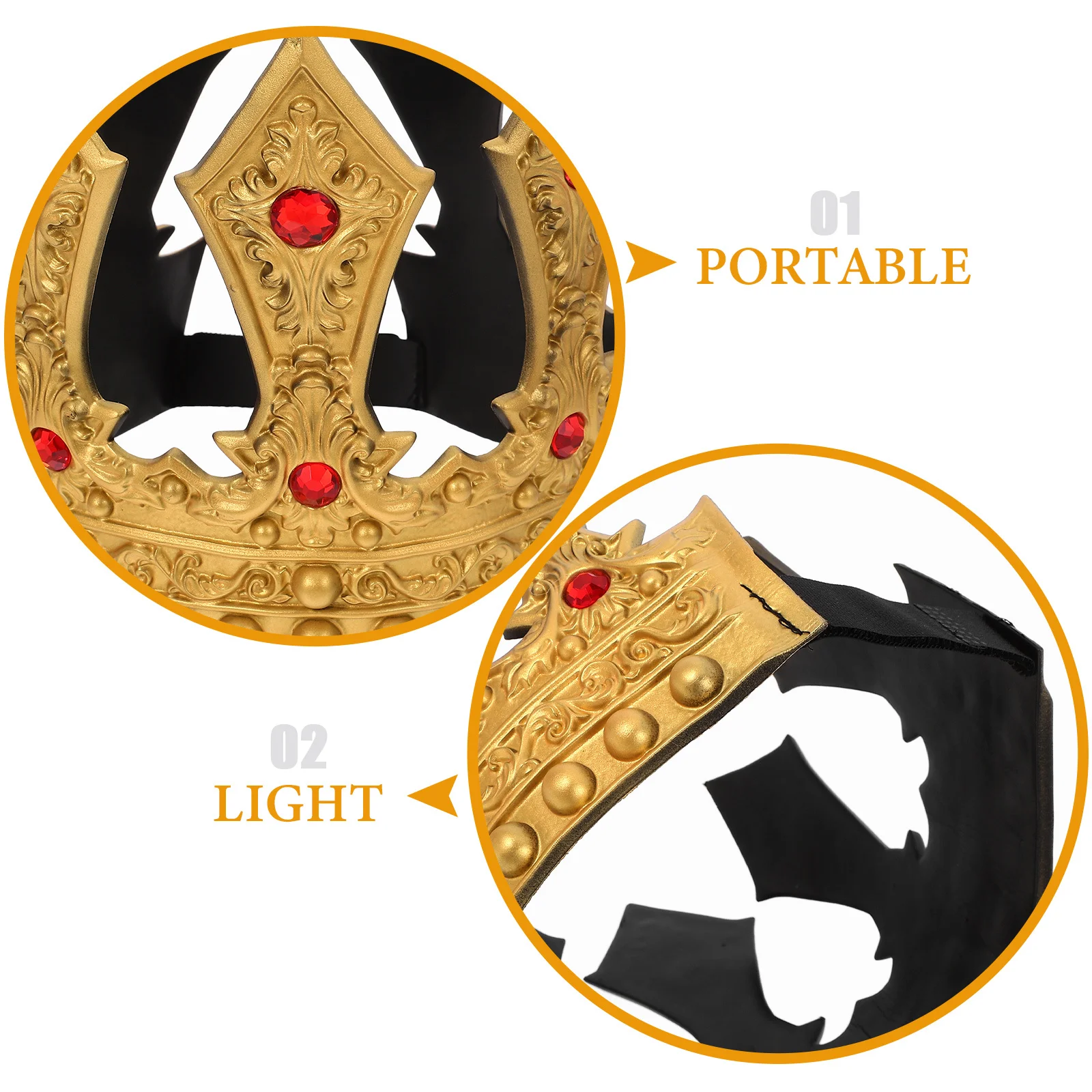 حجر الراين الملك تاج قابل للتعديل غطاء الرأس القرون الوسطى للرجال عيد ميلاد الزفاف هالوين زي حفلة الملحقات #4