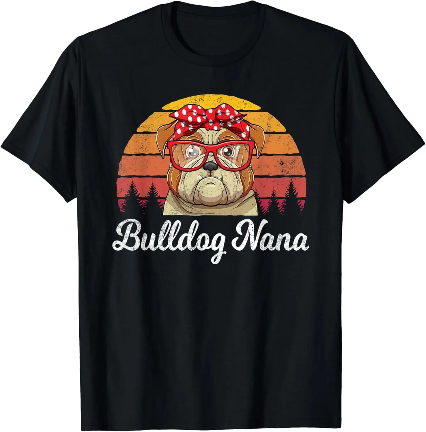 Retro Style English Bulldog Nana Dogs Lover Funny Grandma  Gift Unisex T-Shirt