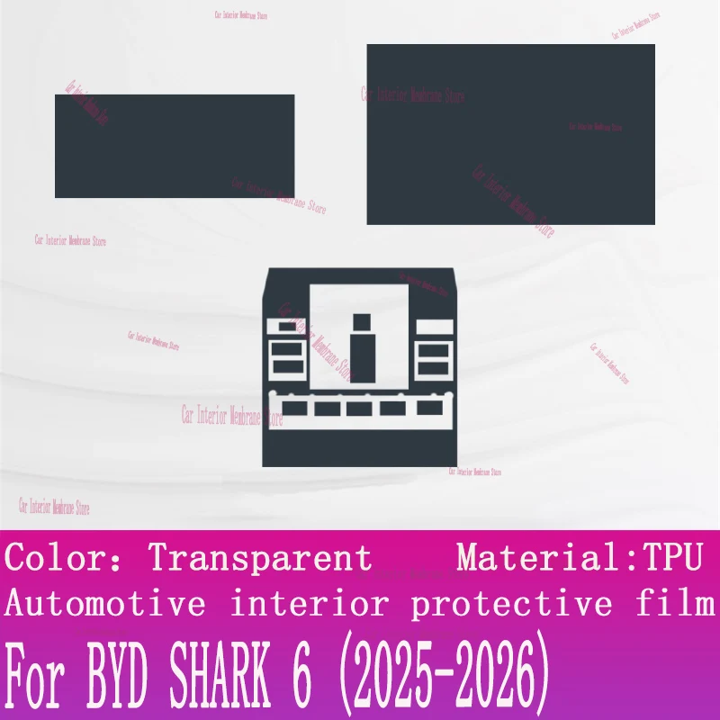 

For BYD SHARK 6 (2025-2026) Gearbox Panel Navigation Automotive Interior Screen Protective Film TPU Anti-Scratch Sticker