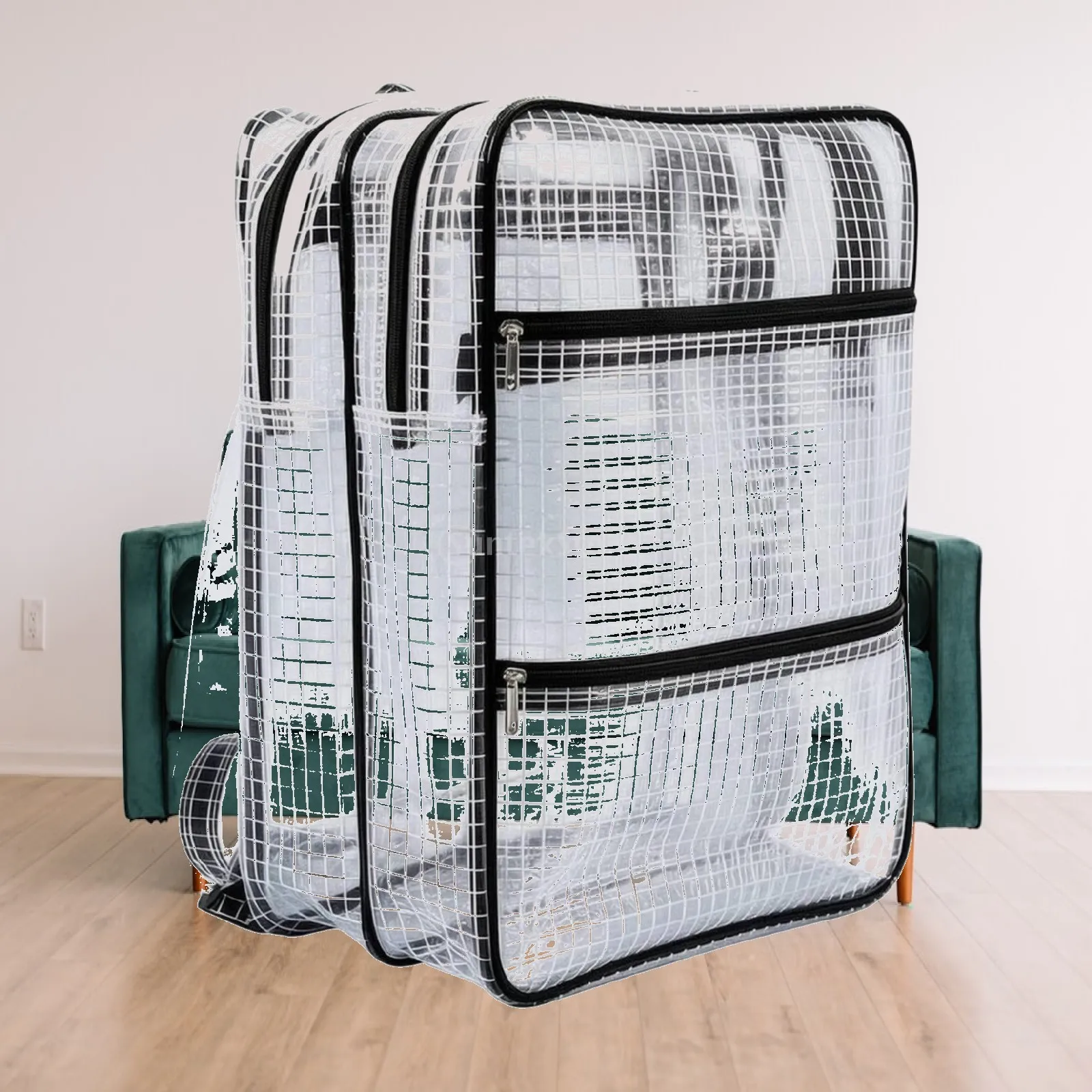 Waterproof Clear PVC Backpack Tool Bag 18 Inch Heavy Duty Storage for Job Site Technician Work