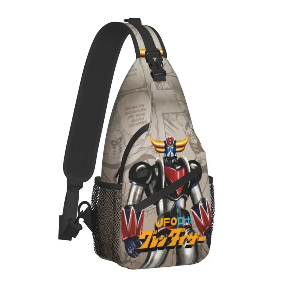 Grendizer Anime Sling Crossbody Backpack Men Custom UFO Robot Goldorak Shoulder Chest Bag for Cycling Camping Daypack