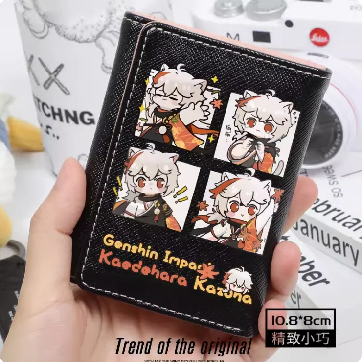 Anime Genshin Impact Kaedehara Kazuha Fashion Wallet PU Purse Card Coin Hasp Money Bag Cosplay Gift B217