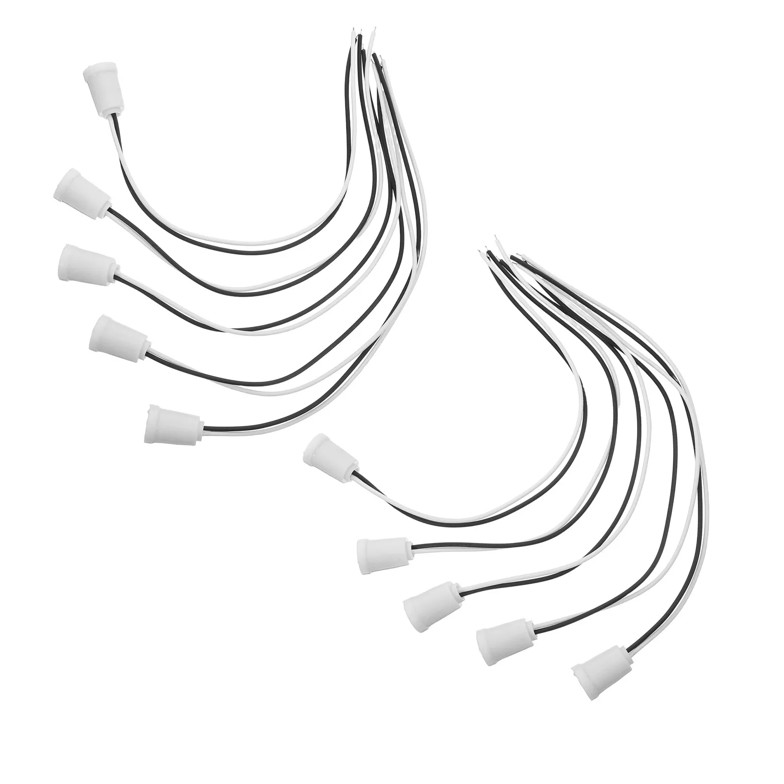 

10Pcs E12 Candelabra Lamp Socket White Holder Base 9.84'' Wire Leads for LED Incandescent Light Fixture Replacement
