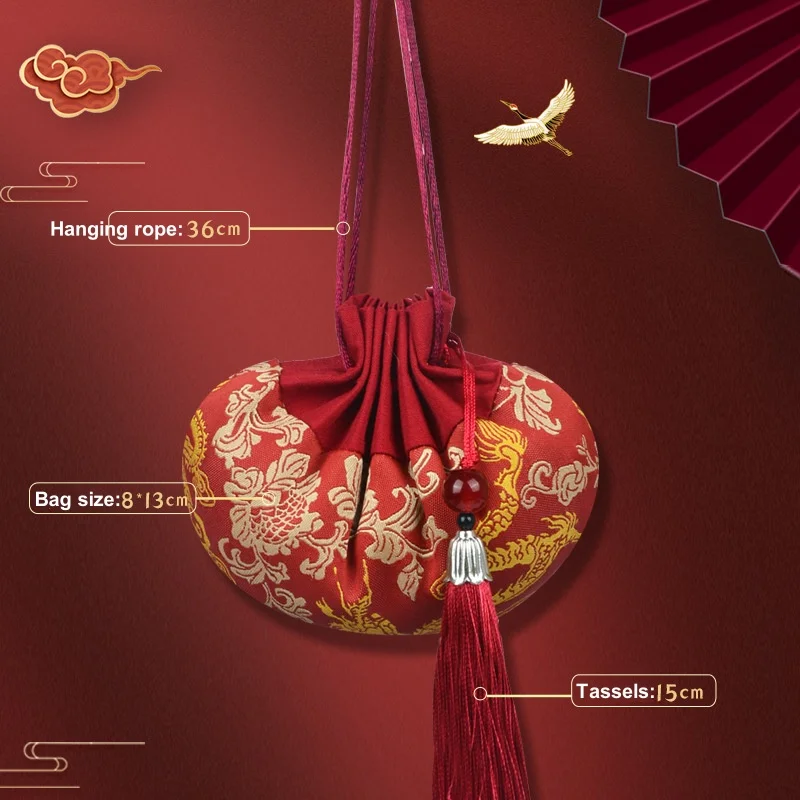 StoBag 20 قطعة كيس الحرير الصيني حقيبة التنين نمط معلق الرباط هدية مجوهرات حزمة تخزين جيب الحقيبة الديكور
