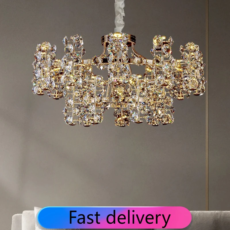 

Современная роскошная хрустальная люстра, потолочный блеск, подвесной светильник, светодиодный домашний декор для виллы, зала, гостиной, спальни