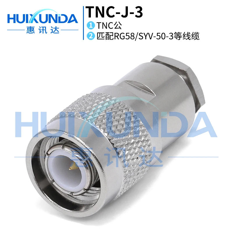 TNC-J-3 Male Five-Piece Set with 50-3/LMR200 Cable TNC-J5 Connector TNC-J-3 - RF Coaxial Connector Kit for Professional Use