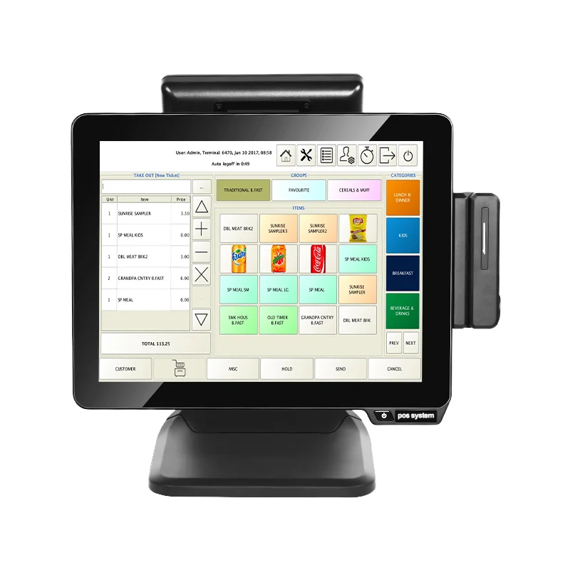 Aluminum Alloy All-in-One POS Machine with Windows System for Offline Restaurant and Store Cash Register with