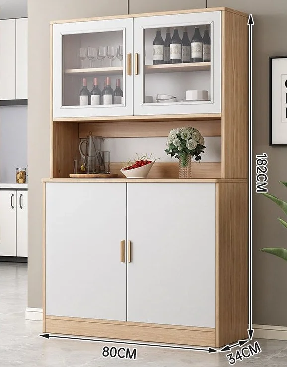 

Farmhouse Sideboard Buffet Cabinet With Storage, Large Kitchen Cabinet With Sliding Doors & Drawers Countertop For Dining Room