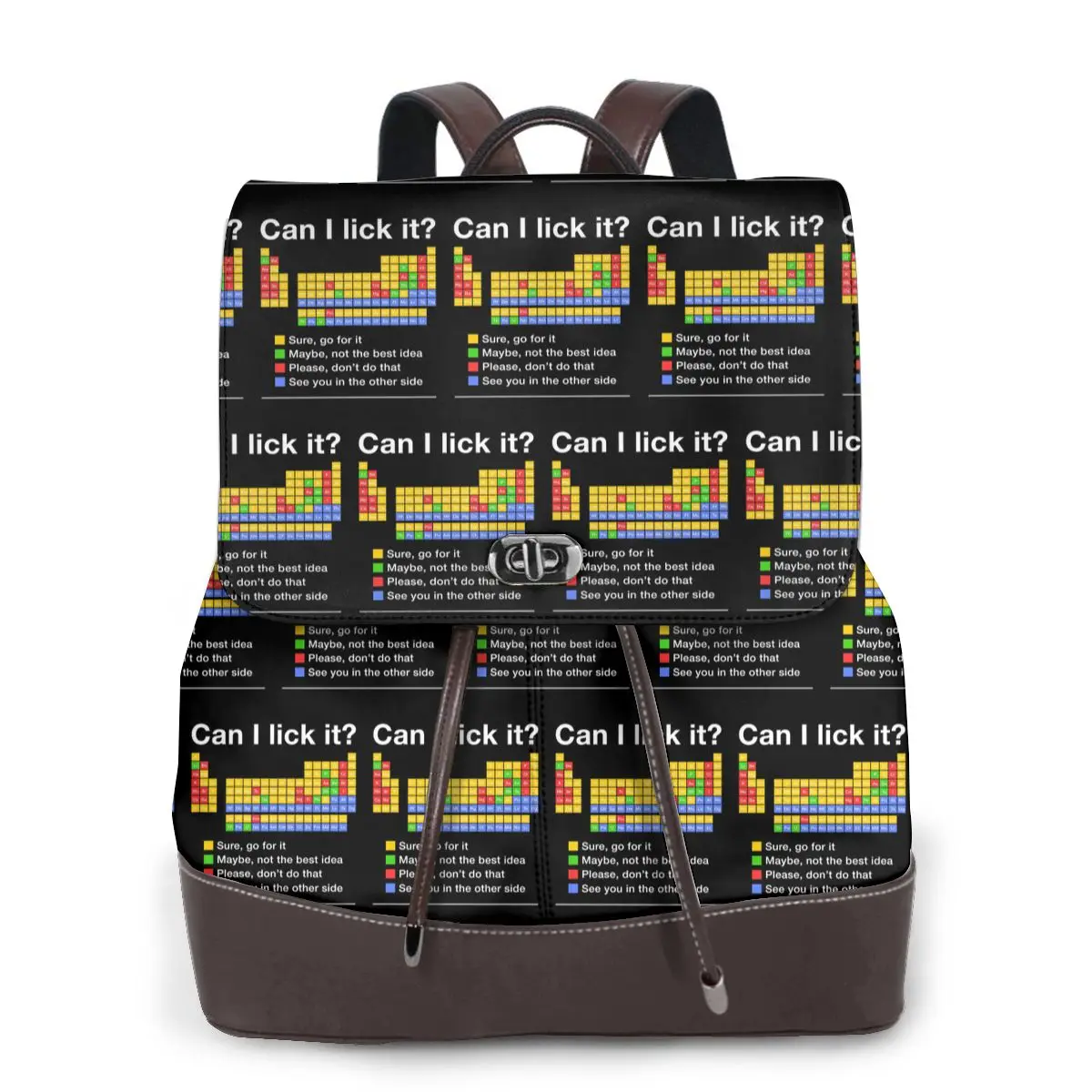 Can I Lick It Periodic Table Bookbag School Student Bags Hiking Travel Daypack for Women Fashion Derma Backpack