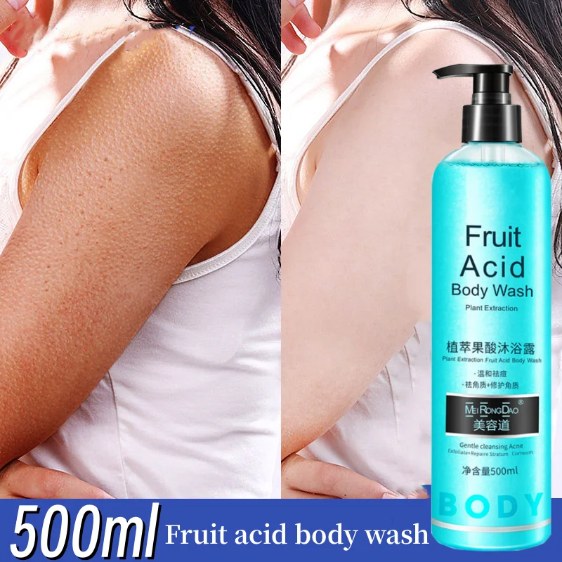 

500ml Fruit Acid Body Wash To Remove Chicken Skin Acne Long-lasting Fragrance Moisturizing Exfoliating Men Women Shower Gels