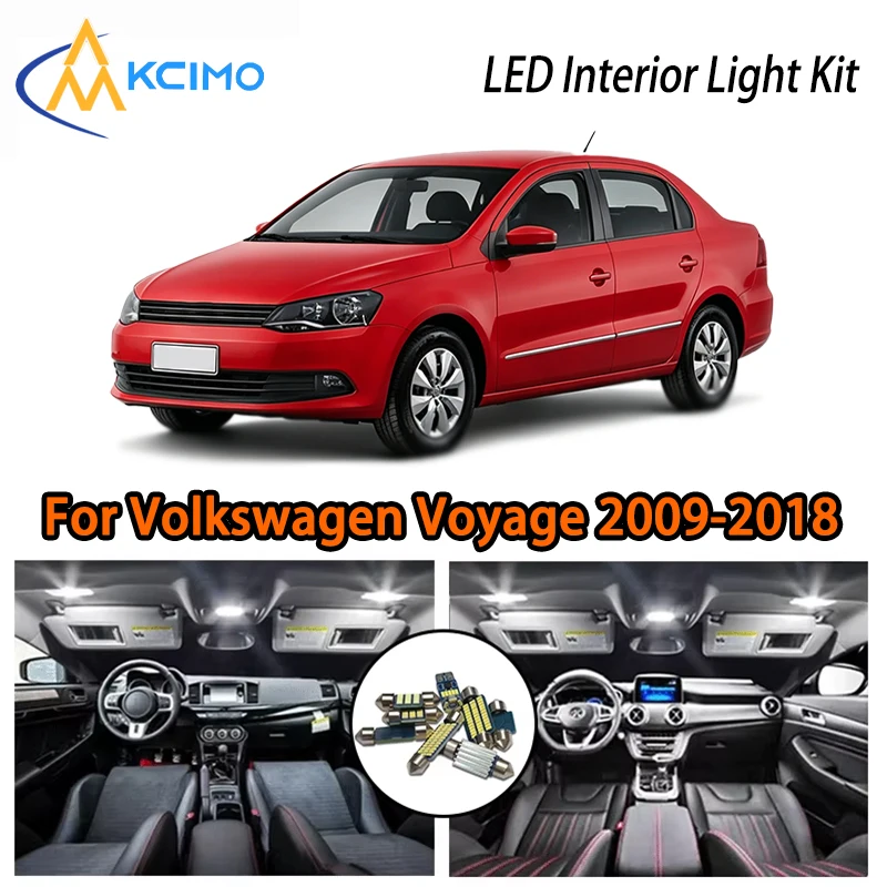 For Volkswagen Voyage 2009-2018 LED Interior Lights, Super Bright Two Colors Choice, Easy Install Car Lamp Kit