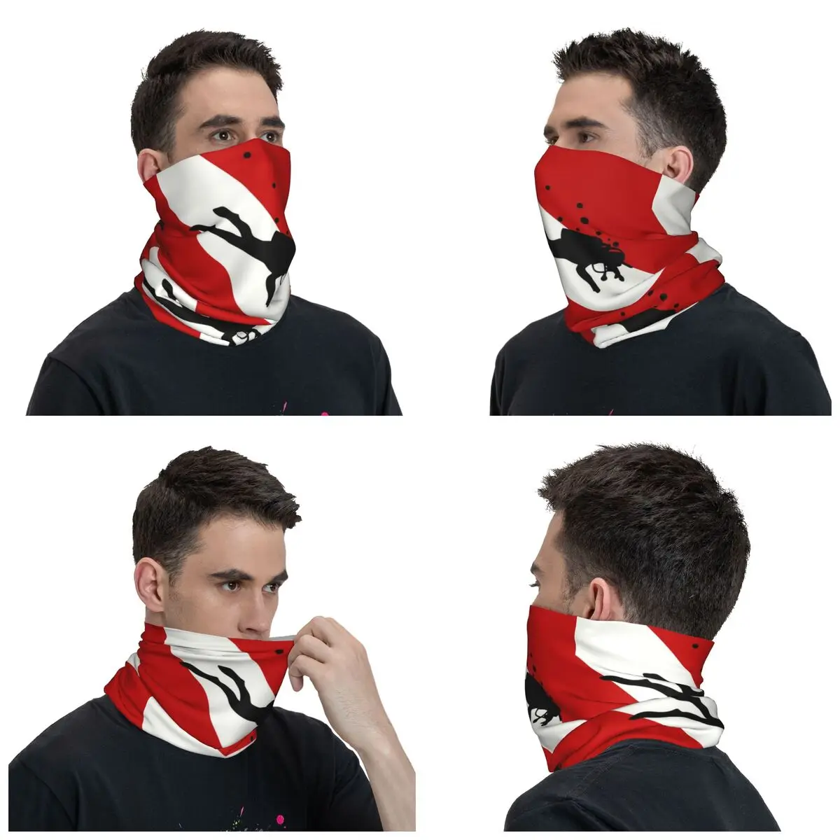 Custom Scuba Dive Flag Bubble Neck Gaiter Men Women UV Face Shield Winter Diving Diver Bandana Scarf for Hiking