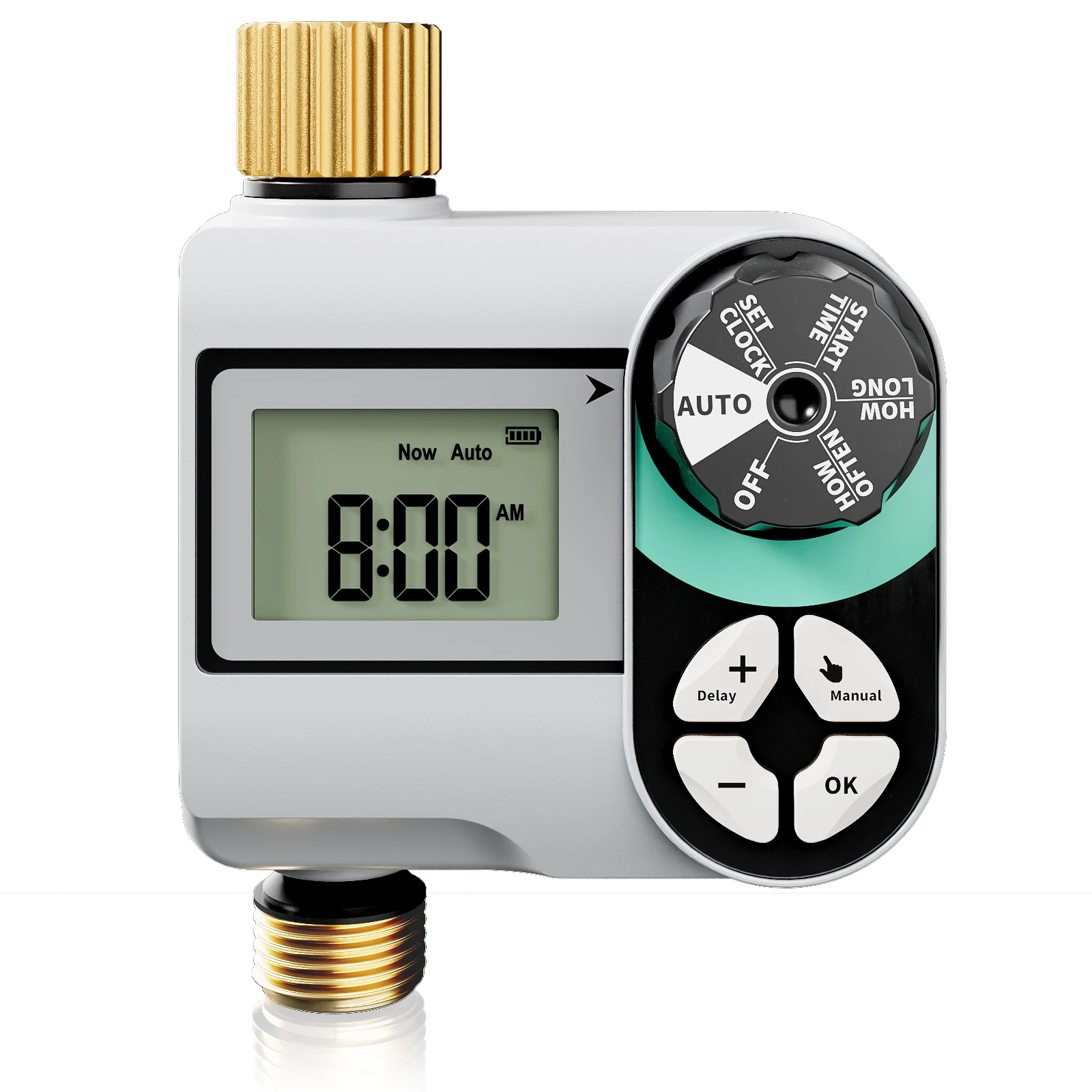 

1 Zone Sprinkler Timer, Programmable Hose Timers with Brass Inlet & Outlet, Water Timer for Garden Hose with Rain Delay