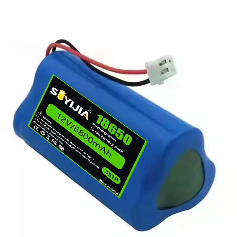 BCAK 11.1V 6800mAh 3S1P 18650 Hight Quality Lithium Battery Pack with 5A BMS for CCTV Cameras Li-Ion Backup Power
