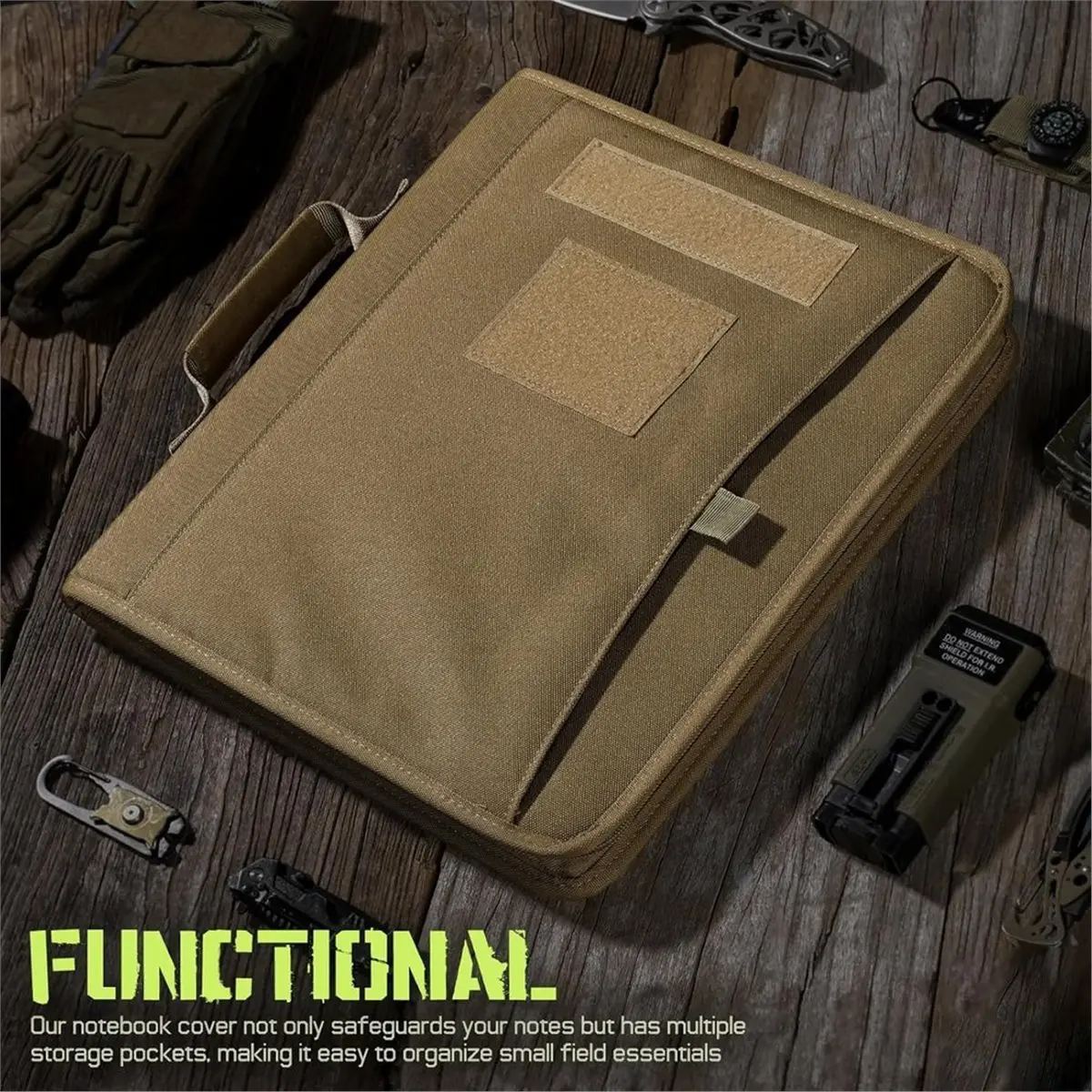 Multi-use Gear Portfolio Padfolio Binder Detachable 3-Ring Planner,with A4 Letter Paper,Multi-Pocket Carry Bag for Gift,Out-Work