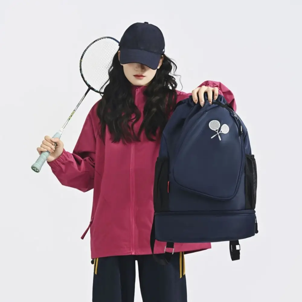 

Multifunctional Badminton Racket Backpack with Shoes Pocket Large Capacity Gym Fitness Pack Holds 2 Rackets Waterproof