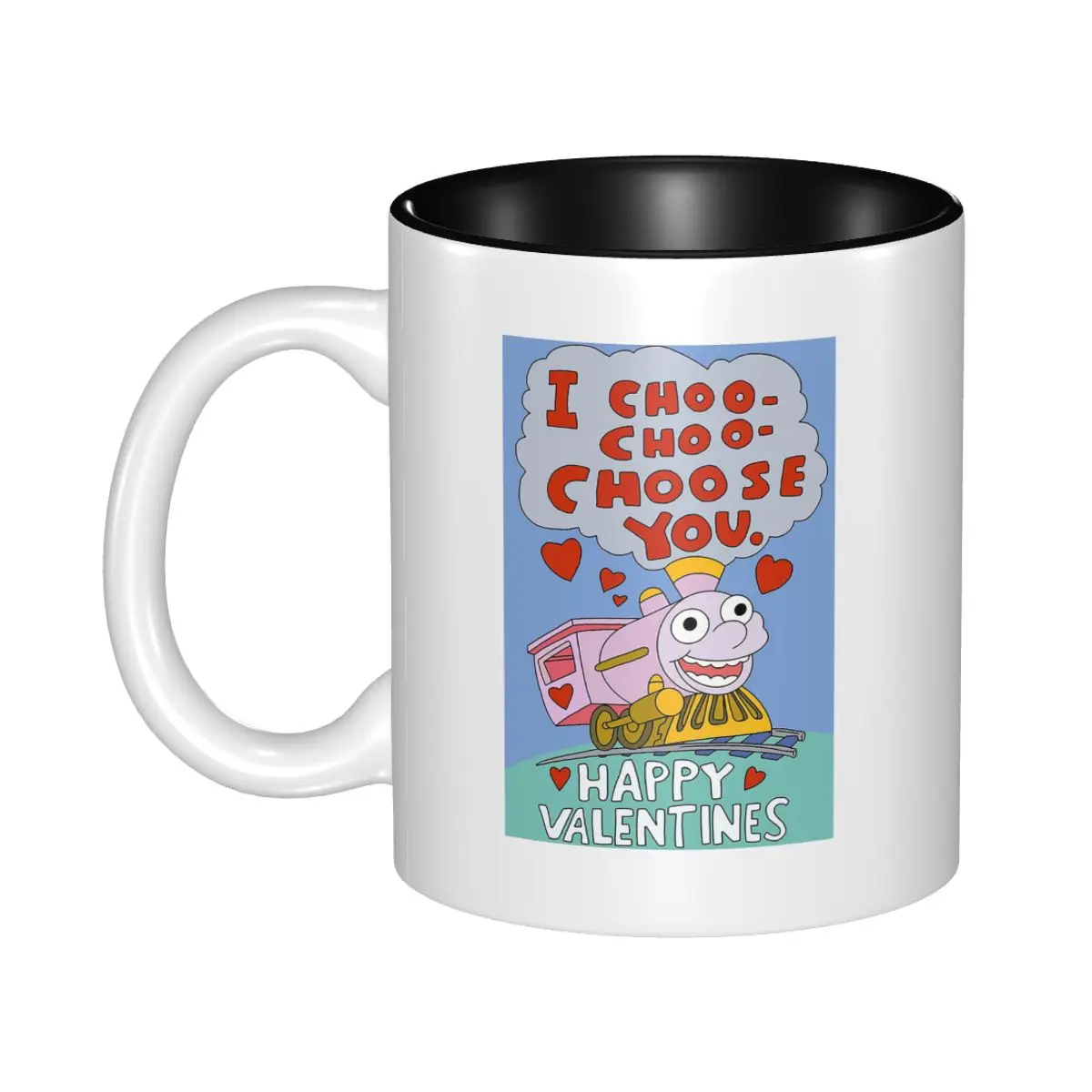 I Choo Choo Choose You Happy Valentines Mug Funny Ceramic Coffee Cups Tea Mugs Milk Cup Drinkware Gifts for Woman Man