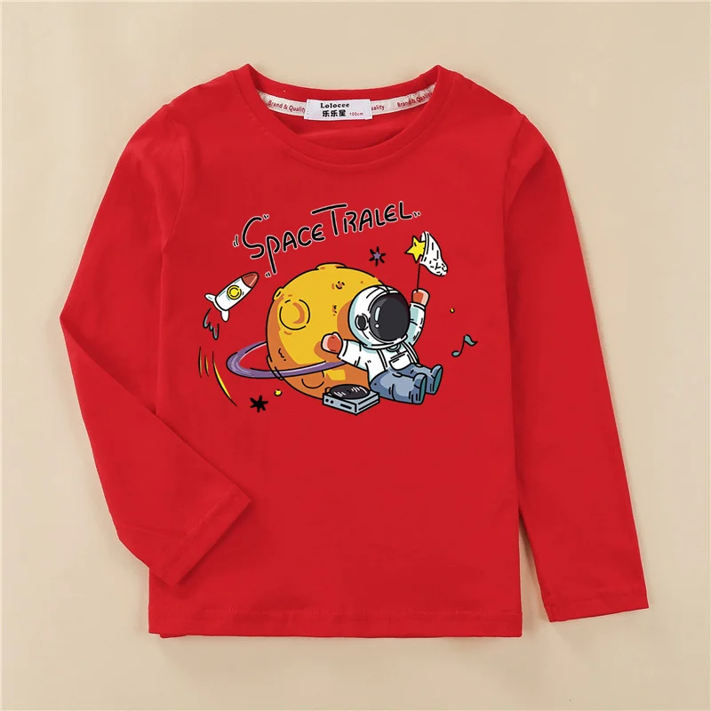 Baby Jungen Astronaut Tops Herbst Sommer Baumwolle Kleidung Kinder Cartoon Spaceman T-shirt Kinder Casual Tees 3-14T – Detail 12