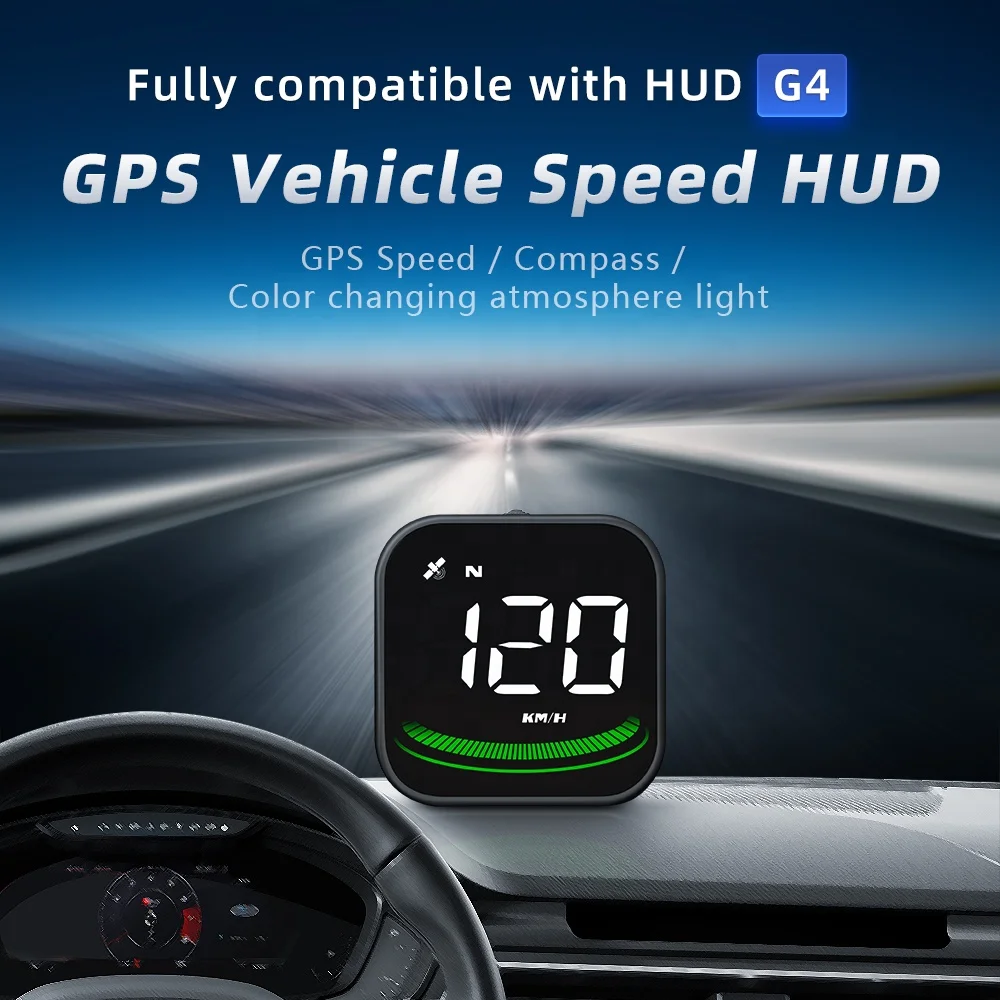Popular Universal G4 Head up Display GPS Gauge Speed Alarm and Warmth Car HUD Top Auto Electronics Accessory