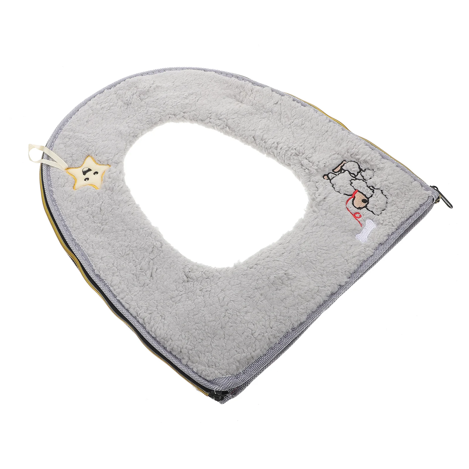 

Sherpa Toilet Seat with Handle Thickened Cushion Warm Pad Christmas Cartoon Ring Cashmere