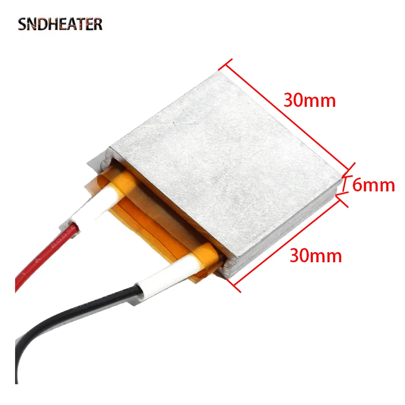 SNDHEATER, 2 шт., алюминиевая деталь, 3x3 см, нагревательный элемент PTC, 5 В, 220 В, квадратный лист термостата 40C, 70C, 100C, пластина для нагрева температуры