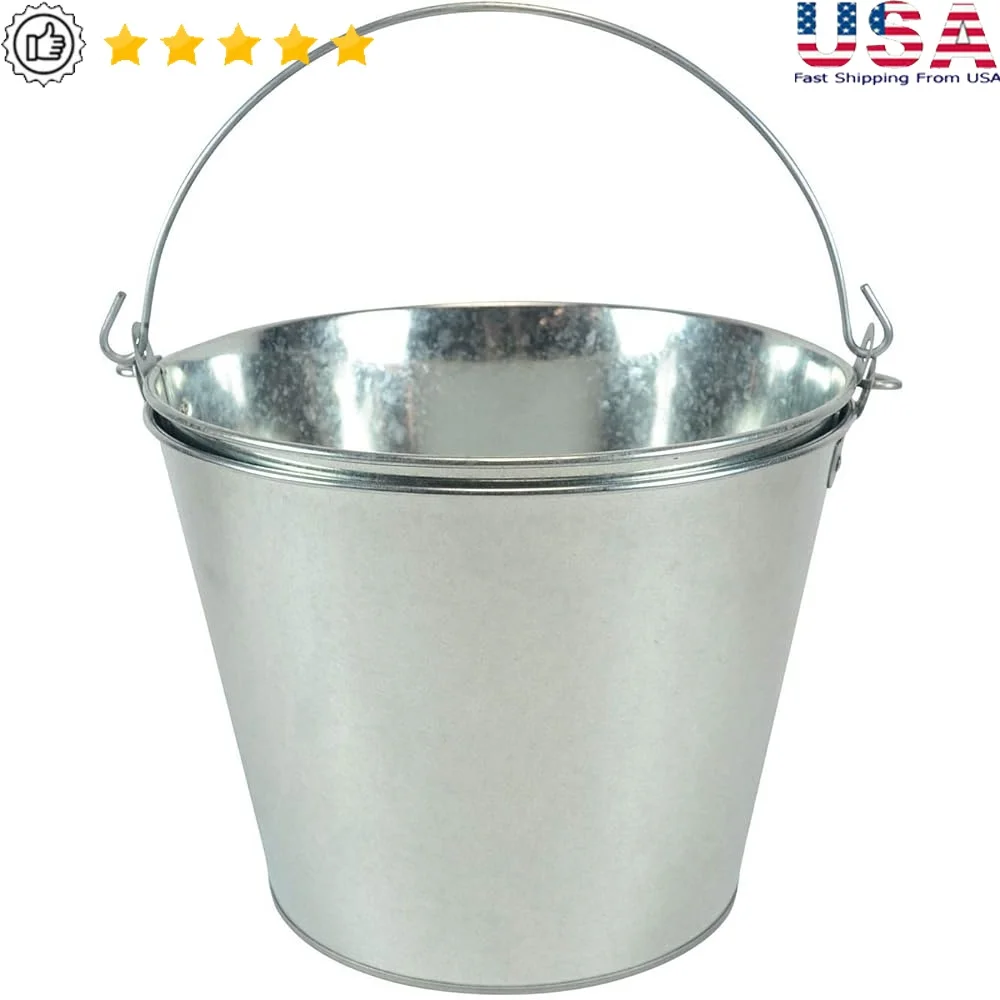 

Ведро для пива из оцинкованной стали, набор из 2 металлических ведер для вечеринок на 5 литров, напитки, льда и закуски