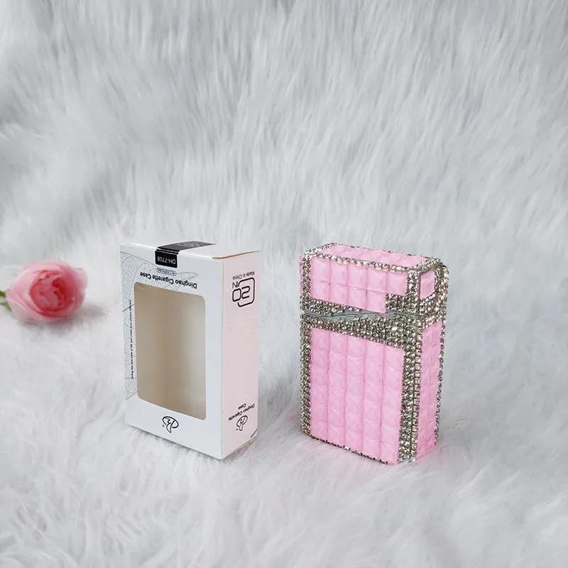 Creative Fashion Diamond-encrusted Automatic Pop-up Cigarette Case 20 Cigarette Boxes Smoking Accessories