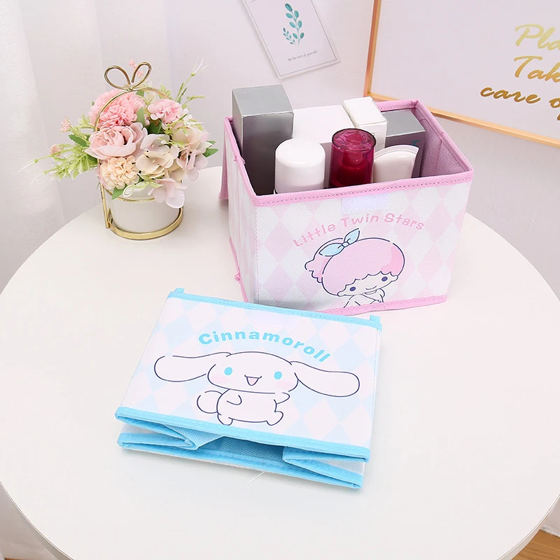 Anime Sanrio Cinnamoroll Kuromi My Melody Cute Cosmetic Organizer Cartoon Desktop Clutter Box compleanno regalo di natale per amico