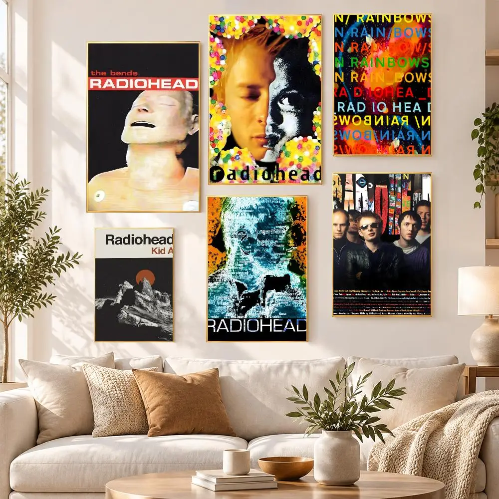 Music Classic Alternative Radiohead Poster HD Waterproof PP Self Adhesive Aesthetic Bedroom Dorm Gaming Room Home Decor Gift