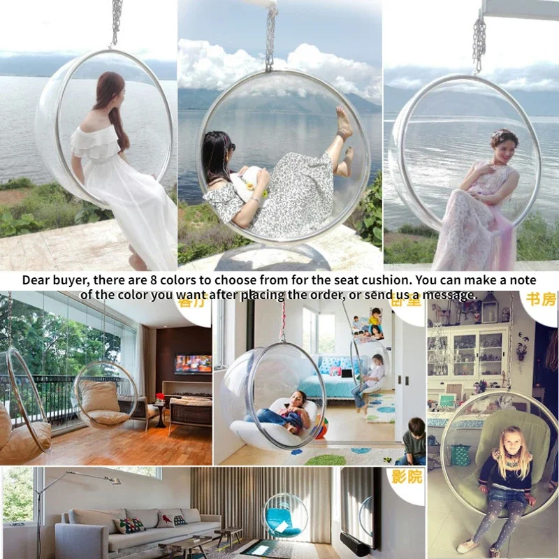 Bubble Chair Outdoor Home Furniture Transparent Acrylic Hanging Basket Nordic Hanging Chair Swing Balcony Leisure Chaise Lounge