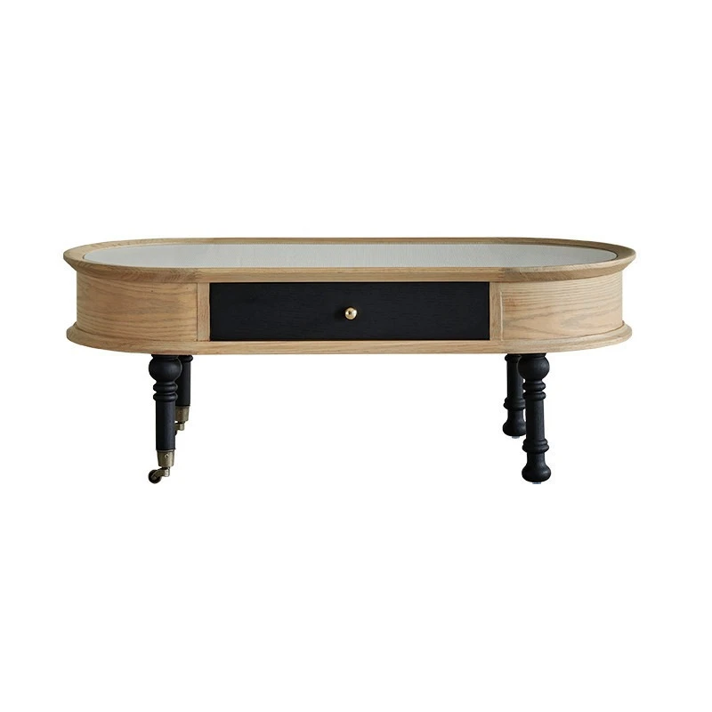 French square creative small apartment coffee table living room household modern solid wood tea table wabi sabi